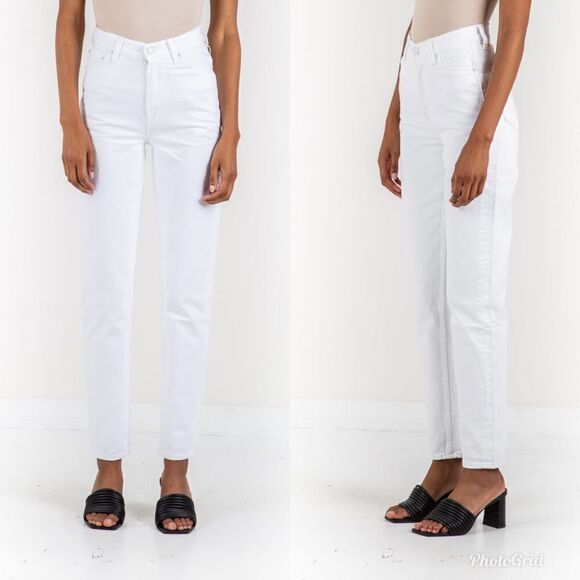 REVOLVE MOTHER SNACKS HIGH WAISTED TWIZZY SKIMP STICKY RICE STRAIGHT LEG JEANS - Picture 1 of 10